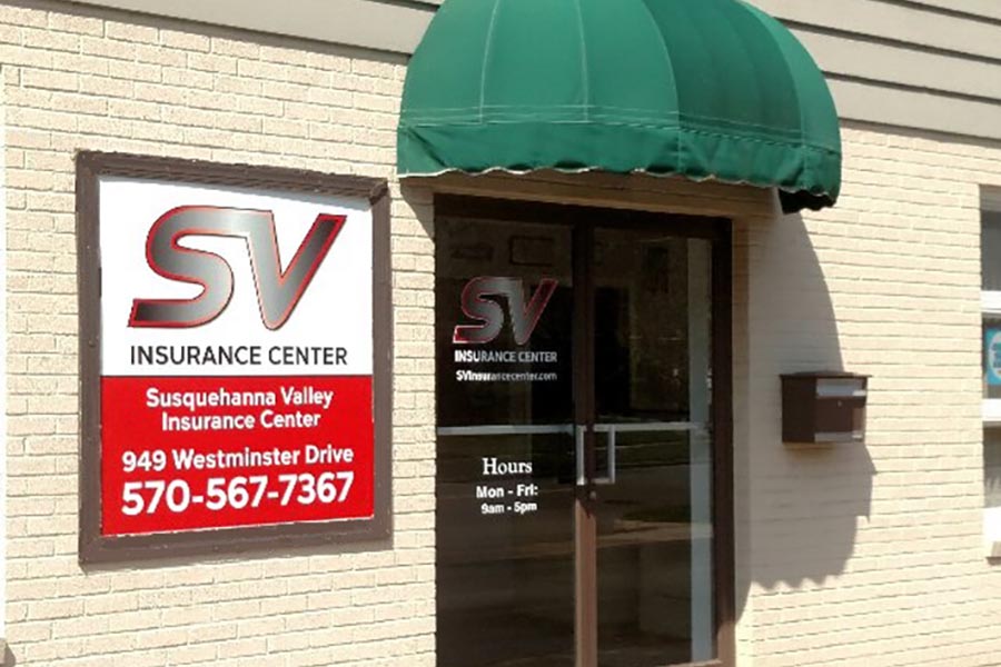 Contact - Front Entrance of SV Insurance Center in Williamsport, Pennsylvania